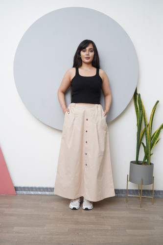 دامن لینن دکمه نما